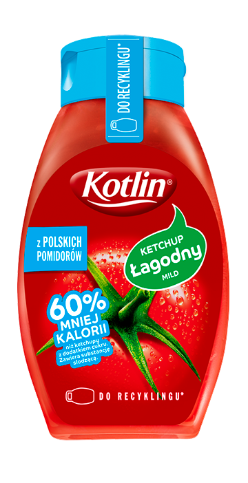 Ketchup łagodny 60% kalorii mniej*